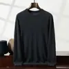 Suéter de Cachemira para Hombre Otoño e Invierno Cuello Medio Alto Manga Larga Jersey Capa Interior Tejido Capa Base Lujo Ligero Casual de Negocios