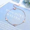 Pulsera de Amor de Circonio Diamante Completo para Mujer Nuevo Estilo Coreano Moda Simple Ins Corazón Diseño Transfronterizo
