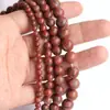 Accesorios para Joyería DIY Material para Ensartar Piedra Natural Jade Auspicioso Piedra Medicinal Rojo Sésamo Cuentas Redondas Cuentas Sueltas Semiacabadas