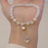 Pulsera Ojo de Gato nueva para mujer, cristal súper brillante, colgante de amor, novias, joyería de mano de perlas, cuerda de mano coreana al por mayor