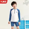 Fato de Banho Infantil, Menino, Crianças Médias e Grandes, Fato de Banho Dividido Infantil, Adolescente Masculino 2025 Novo Equipamento de Natação para Treino Profissional