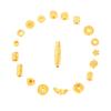 Accesorios DIY de oro arena mate de larga duración, seguros, de la fortuna, Jifu, seis caracteres, palabras verdaderas, cuentas cuadradas, tubo recto, con agujero pasante, pulsera