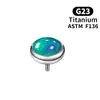 Brincos de Titânio F136 Transfronteiriços com Gradiente Acessórios para Piercing na Língua Película Glitterizada Óleo Gotejante Super Brilhante Joias para Piercing G23 Estoque Pronto