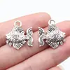 23X21Mm 3,7g Prata Antiga Joias de Exportação Europeia e Americana Venda Quente Pingente de Peixe Ornamental