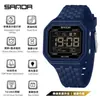 Reloj Multifuncional Sanda Ocio al Aire Libre Estudiante Luminoso Doble Hora Resistente al Agua Cronometraje Cuadrado Reloj Electrónico