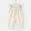 Novo vestido de verão para meninos, calças capri de algodão e linho, calças médias, roupas casuais de verão para crianças de 1 ano, 3 anos, estilo ocidental