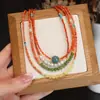 Colar de Pérolas de Água Doce Feminino Material Natural de Sichuan Vermelho do Sul Acessórios de Colar da Moda Design de Jaspe e Cera de Abelha Colar de Alta Qualidade