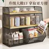 Estante de almacenamiento de escritorio, organizador de tetera y tazas para encimera, estante de almacenamiento de tazas en capas, estantería y organizador de archivos multifuncional para escritorio de oficina