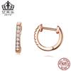 Pendientes Aifule de plata de ley 925 con circonitas, minipendientes pequeños con clip para el hueso de la oreja para mujer, pendientes de plata S925 apilables para hacer uno mismo