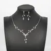Pendientes de Zirconia Estilo Coreano Nuevos Transfronterizos Europeos y Americanos Collar Joyería de Novia Set de Joyería Fabricante Mayorista
