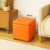 Banqueta para Cambiar Zapatos en la Entrada, Taburete Bajo para Uso Doméstico, Taburete con Almacenamiento, Color Café, Se Puede Usar para Sentarse, Reposapiés con Almacenamiento, Taburete Cuadrado Moderno para Sofá