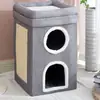 Suministros para Mascotas Casa Plegable para Gatos Casa Cálida de Invierno para Gatos Fácil de Limpiar Villa para Gatos Casa Plegable Grande para Gatos Mascotas Transfronteriza