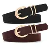 Boutique de Moda Cinturón Texturizado de PU para Mujer Versátil de Moda Hebilla de Pin Lisa Cinturón Decorativo para Jeans En Stock Cinturón de Cuero