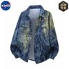 Marca Nasa Ropa de Trabajo Retro Americana Camisa de Alta Calidad para Hombre 2025 Otoño Nueva Camisa de Manga Larga Tie-Dye Holgada