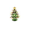 Venta al por mayor de fabricante árbol de Navidad de vidrio macizo hecho a mano 6.5cm adorno de escena de nieve regalo de Navidad regalo creativo