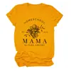 Camiseta Casual Europeia e Americana Homeschool Pr 22 6 Mama Transfronteiriça Verão Gola Redonda Manga Curta Tops Prontos para Mulheres