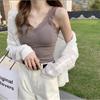 Nova Camisola de Renda Beauty Back Sem Costura Feminina Peça Única Sem Costura Roupa Íntima Base com Bojo Decote V Ajustada