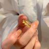Anillo de serpiente gemela de oro para mujer, diseño vintage hueco con serpiente de dos cabezas y año del zodíaco.