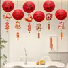 Lanternas de Papel Decorativas de Ano Novo e Festival da Primavera, Cordões Criativos com Sino Pendurado, para Véspera de Ano Novo, Sala de Estar, Cenário de Shopping Center, Montagem de Atmosfera, Decorações Penduradas
