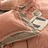 Conjunto de Roupa de Cama de Veludo Leite para Mãe e Bebê Classe A Quatro Peças Espessado Dupla Face para Outono e Inverno Antiestático Toque de Luxo Leve Alta Qualidade Roupa de Cama 3