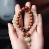 Pulseira de Pau-Rosa Preto Estilo Vintage para Homens, Madeira de Pau-Rosa Natural, Despertar do Leão Estilo Chinês, Contas Budistas Colecionáveis, Joia de Mão para Mulheres, Venda por Atacado