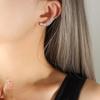 Pendientes de clip con incrustaciones de circonita y hebilla de cuatro garras con diseño de nicho a la moda que no se decoloran, joyería de moda coreana