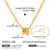 Wanxing Colar de Anel Duplo Colorido em Aço Inoxidável 18K Estilo Europeu e Americano Corrente de Clavícula Nova Moda Transfronteiriça Exquisita para Mulheres