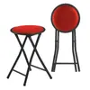 Taburete Plegable Portátil Simple para Uso en Casa, Metal Cuero Mazza con Respaldo, Silla Plegable para Dormitorio, Estudio Temporal, Taburete de Ocio, Silla de Comedor