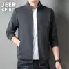 Venda Direta Nova Coleção Outono/Inverno 2023 Jaqueta Casual Masculina Solta com Forro de Lã, Espessada para Aquecimento, Moletom com Zíper e Gola Alta