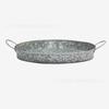 Bandeja de hierro galvanizado ovalada de estilo retro, bandeja de almacenamiento de metal para vajilla europea, bandeja de frutas, bandeja de hierro personalizable