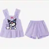 2026 Pijama de Verano Delgado de Moda para Niñas Ropa de Casa Elegante Camisola Pantalones Cortos Casuales Conjunto de Dos Piezas Moderno