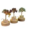 Base de luz blanca de cristal personalizada con piedras, árbol de la fortuna luz de noche enchufable USB, adorno de decoración para el hogar de árbol del dinero