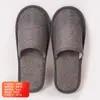 Pantuflas Desechables de Algodón y Lino para Hotel, Hospitalidad en Casa, Portátiles, Engrosadas, Antideslizantes, Media Tapa, Todo Incluido, Pantuflas para Huéspedes Personalizadas