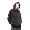 Sudadera Cardigan Patchwork con Capucha Cuadros Retro Americano para Hombre Otoño Marca de Moda Corta Falsa de Dos Piezas Chaqueta Suelta Casual