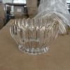 Tigela de vidro cristal fruteira KTV hotel pé alto tigela grande para frutas secas prato para lanches doce listrado dourado balde de frutas