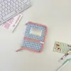 59266 Estilo Coreano Hecho a Mano Acolchado Carpeta Portátil Mini Cuaderno Almacenamiento Cubierta de Cuaderno Reemplazo Cuaderno Pequeño
