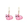 Aretes Divertidos Transfronterizos de Gatito Lindo de Dibujos Animados Aretes Creativos Atmosféricos Aretes de Animales Japoneses y Coreanos Venta al por Mayor Europea y Americana