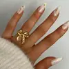 Venta Caliente Transfronteriza Anillo Abierto de Color Dorado Simple con Lazo Moda Regalo de Alta Gama