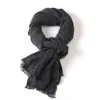 Bufanda Nueva para Hombre 2026 de Color Sólido con Rayas Gruesas Caladas y Líneas Vintage con Flecos, Bufanda Transfronteriza Teñida con Efecto Desgastado