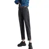 Jeans para Mujer Talla Grande Otoño Primavera Cintura Elástica Invierno MM Gorditas Adelgazantes Elásticos Cubren Caderas Harem Sueltos Pantalones Dad