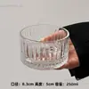 Ins Restaurante de Celebridades de Internet Tazón Rayado para Postre Tazón para Mianbing Tazón para Pudín Tazón para Snacks Tazón para Agua con Azúcar Tazón para Yogur Alto Valor de Color