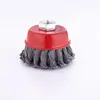 Escova de Aço Torcido em Forma de Tigela 3 polegadas Escova de Arame Curva 4 polegadas Remoção de Ferrugem e Polimento de Metal Escova de Aço Durável com Porca