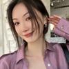Aretes Geométricos de Metal Europeo y Americano Latón 14K Forma de Anacardo Simples Lujo Ligero Estilo Frío Alta Calidad Joyería para Orejas para Mujeres