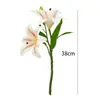Flores de Lírio Realistas Flores Artificiais Estilo Chinês Decoração de Mesa para Casa Sala de Estar Adereços para Fotografia Decoração de Hotel Casamento Flores Falsas
