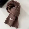 Bufanda de Punto Grueso Suave Estilo Coreano Otoño Invierno para Mujer Color Sólido Engrosada Cálida Estilo Coreano Pareja Estudiante Calentador de Cuello Versátil Venta al por Mayor