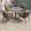 Mesa e Cadeira de Lazer ao Ar Livre Transfronteiriça Luxo Leve Terraço Exterior Pátio Jardim Combinação de Mesa e Cadeira Cadeira de Corda Moderna Simples