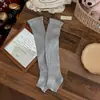 Calcetines blancos holgados para mujer, primavera y otoño, calcetines sin pie de raya vertical estilo Miu para ballet, calcetines largos lisos para pantorrilla estilo japonés
