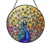Decoração Suspensa Vitral Pena de Pavão 20cm Decoração Transparente para Janela Apanhador de Sol Decoração de Casa Ornamento Suspenso