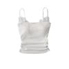 Top Pequeno Apimentado Slim-Fit Sem Mangas com Bojos e Costas Lindas, Camisola Ombro a Ombro Pura e Sexy para Mulheres