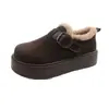 Zapatos Birkenstock Cálidos de Suela Gruesa para Aumentar la Altura para Mujer 2026 Otoño/Invierno Nuevo Estilo Casual Cómodos Versátiles Slip-on Zapatos Peludos